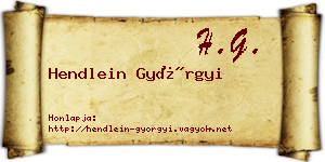 Hendlein Györgyi névjegykártya